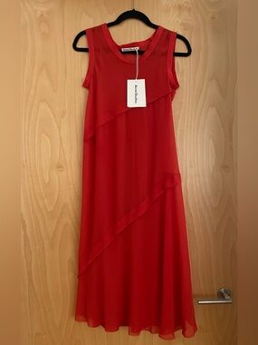 Acne Studios Red Semi Sheer Dress